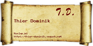 Thier Dominik névjegykártya